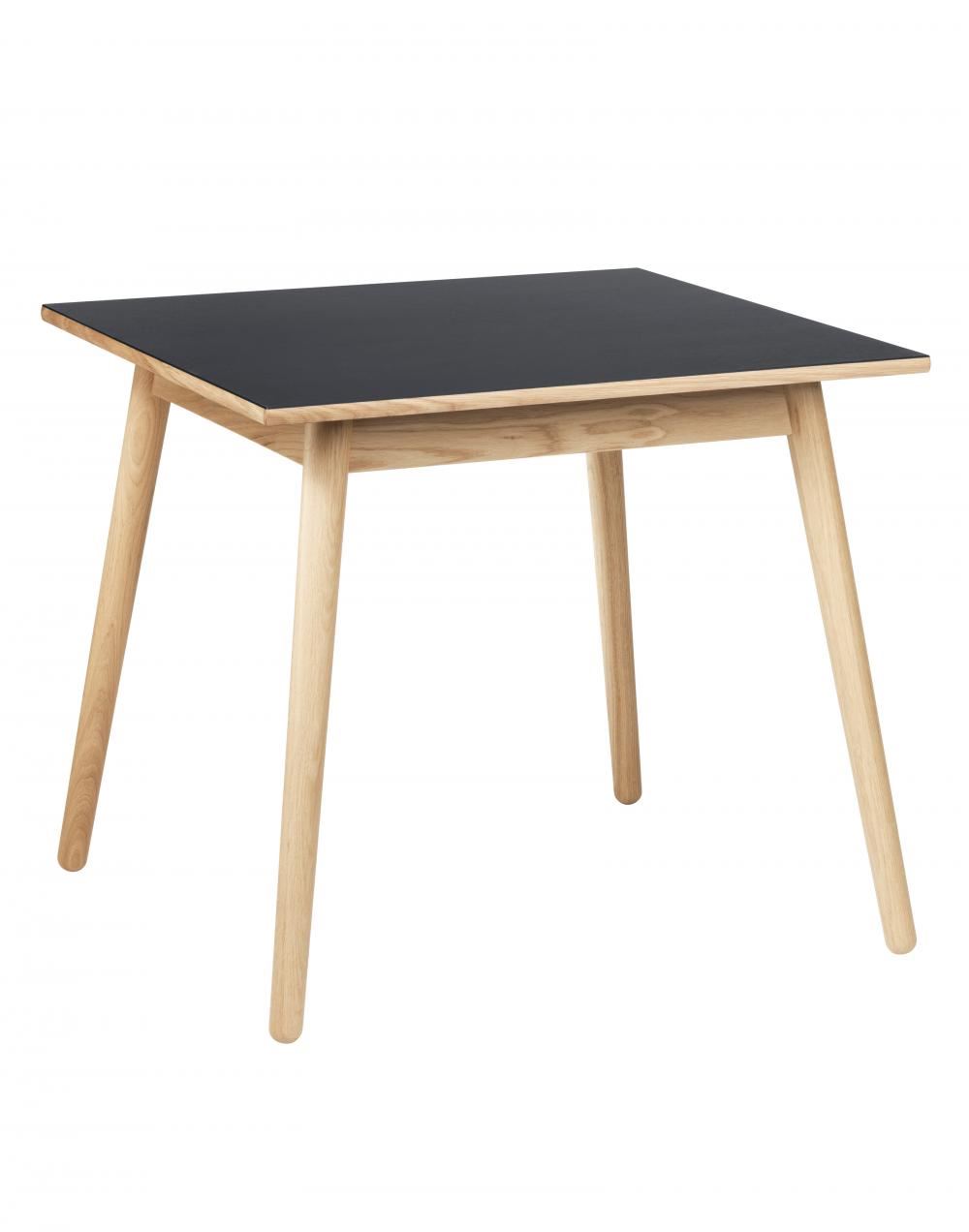 C35 Dining Table Small Medium Small Oak With Black Lino Top Beech With Black Lino Top