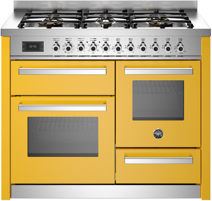 Bertazzoni Pro116l3egit Professional 110cm Dual Fuel Range Cooker Yellow