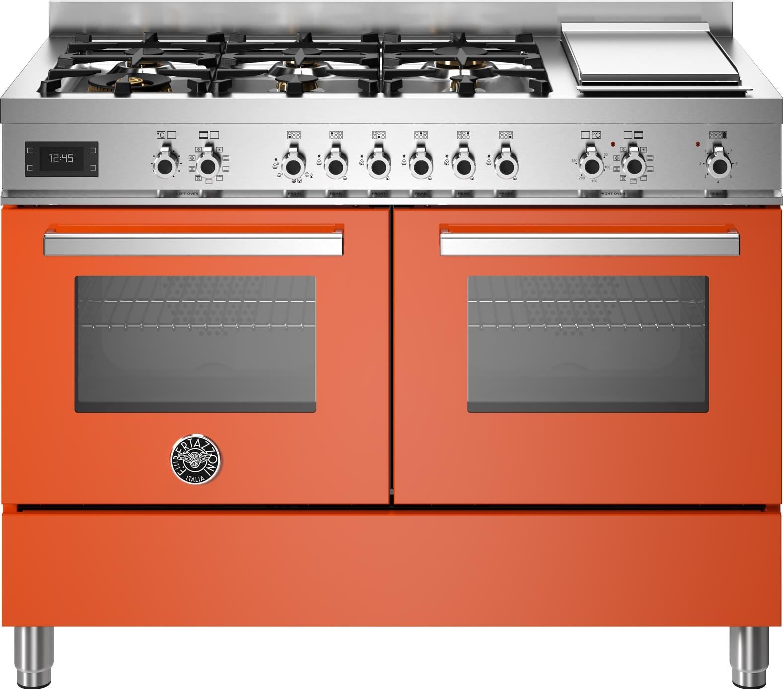 Bertazzoni Pro126g2eart 120cm Dual Fuel Range Cooker Orange