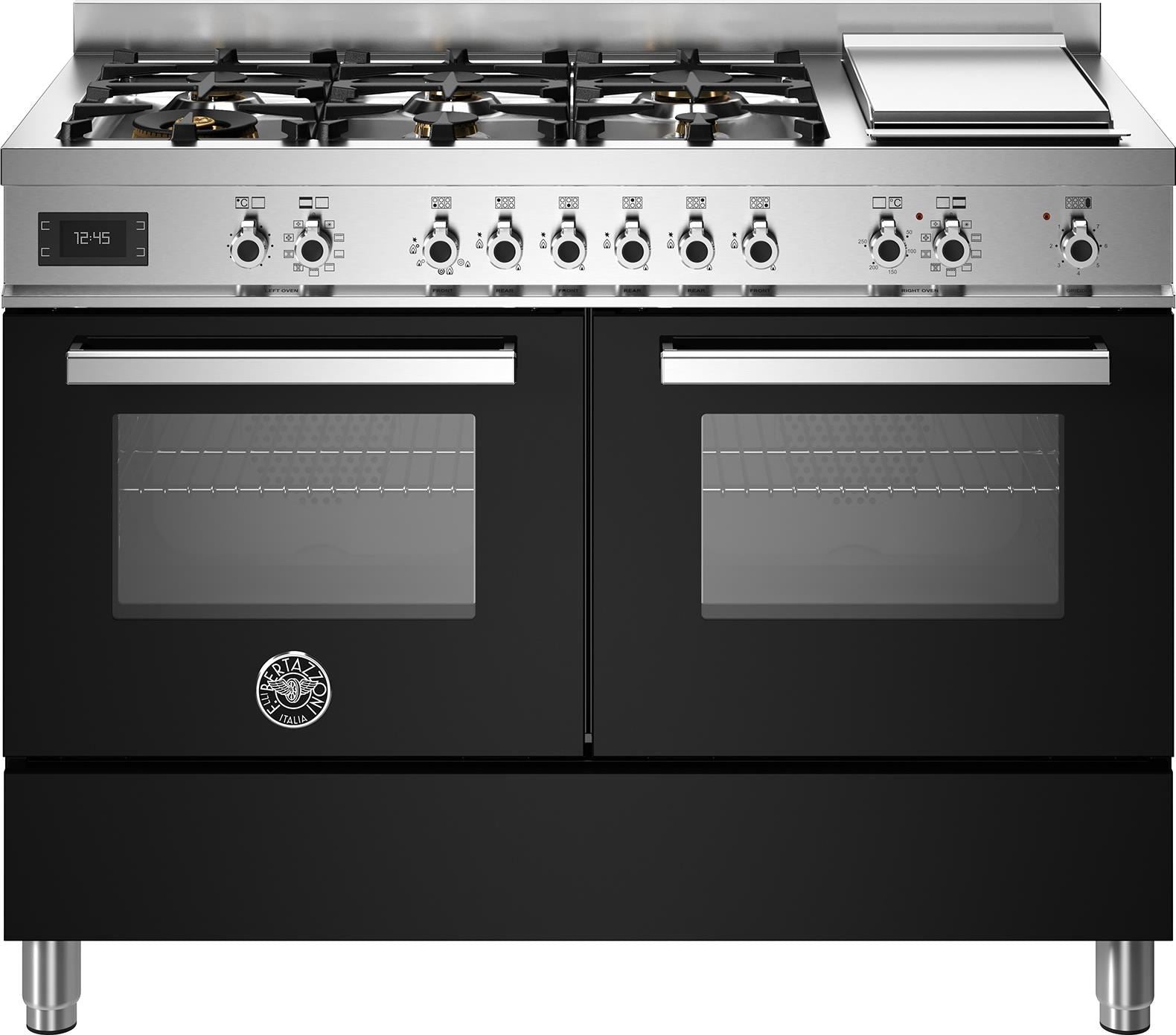 Bertazzoni Pro126g2enet 120cm Dual Fuel Range Cooker Black