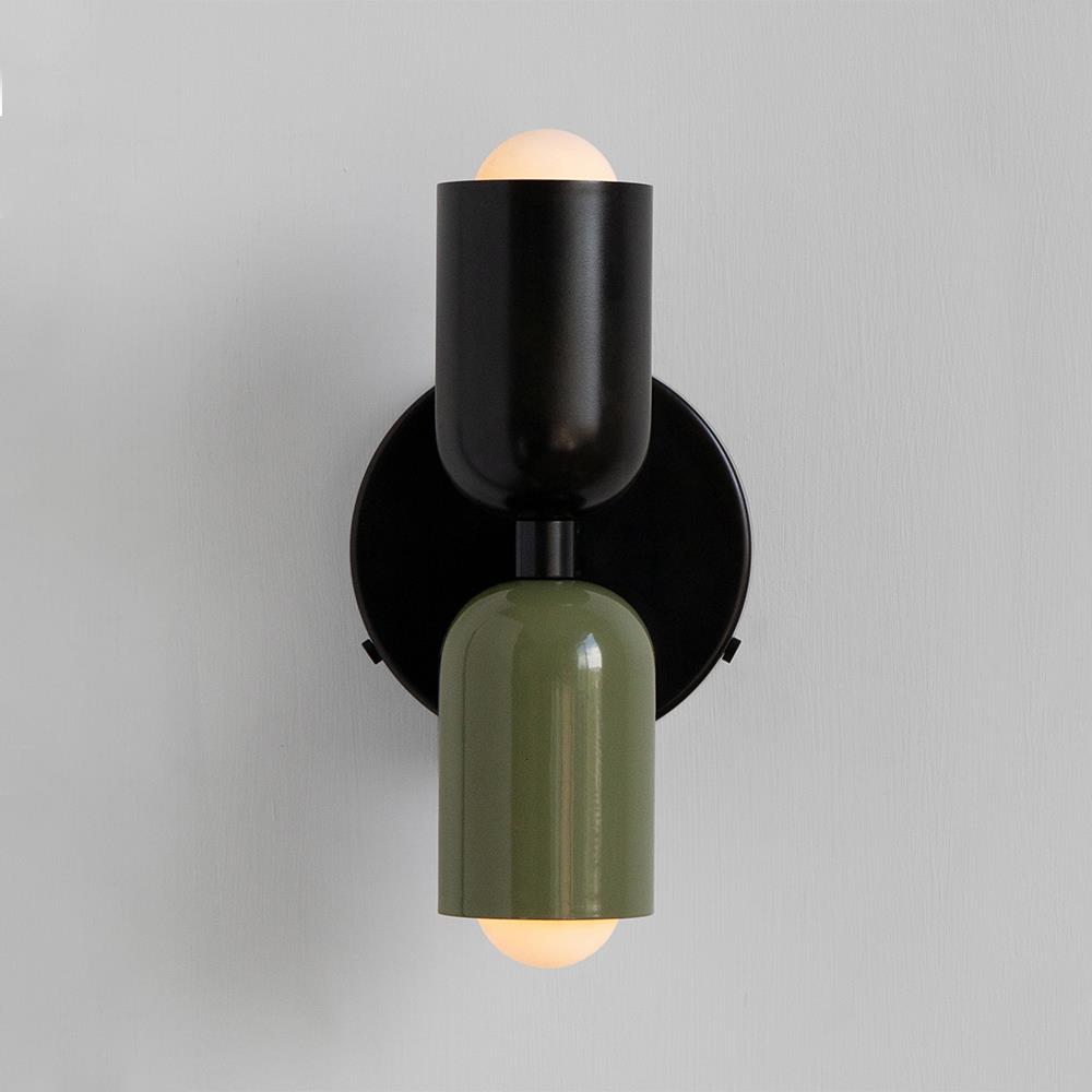 In Common With Up Down Wall Sconce Black Reed Green Wall Lighting