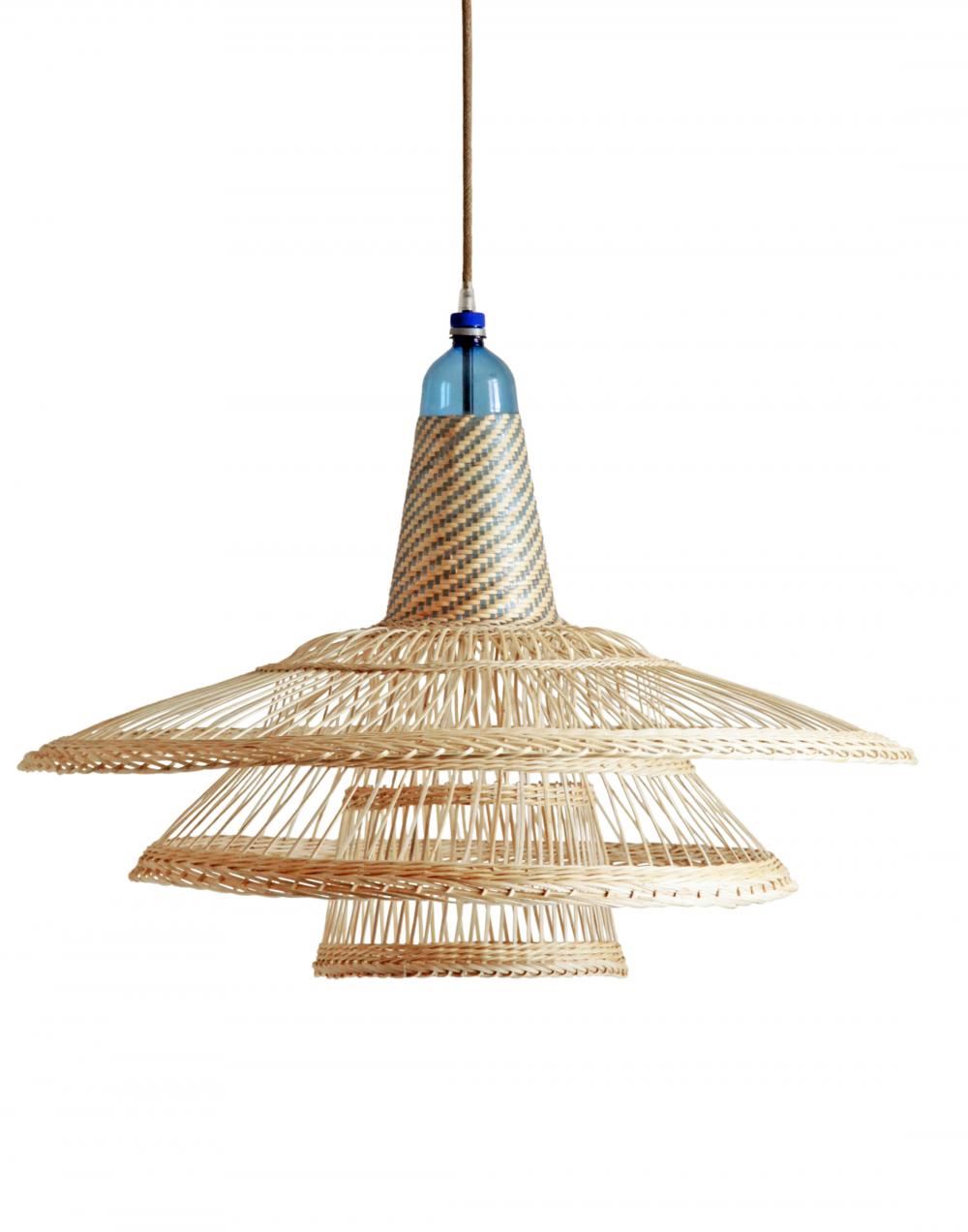 Pet Lamp Chimbarongo Pendant Triple Blue Designer Pendant Lighting