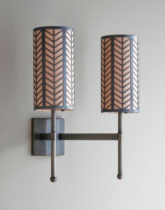 Stem Double Wall Light With Lattice