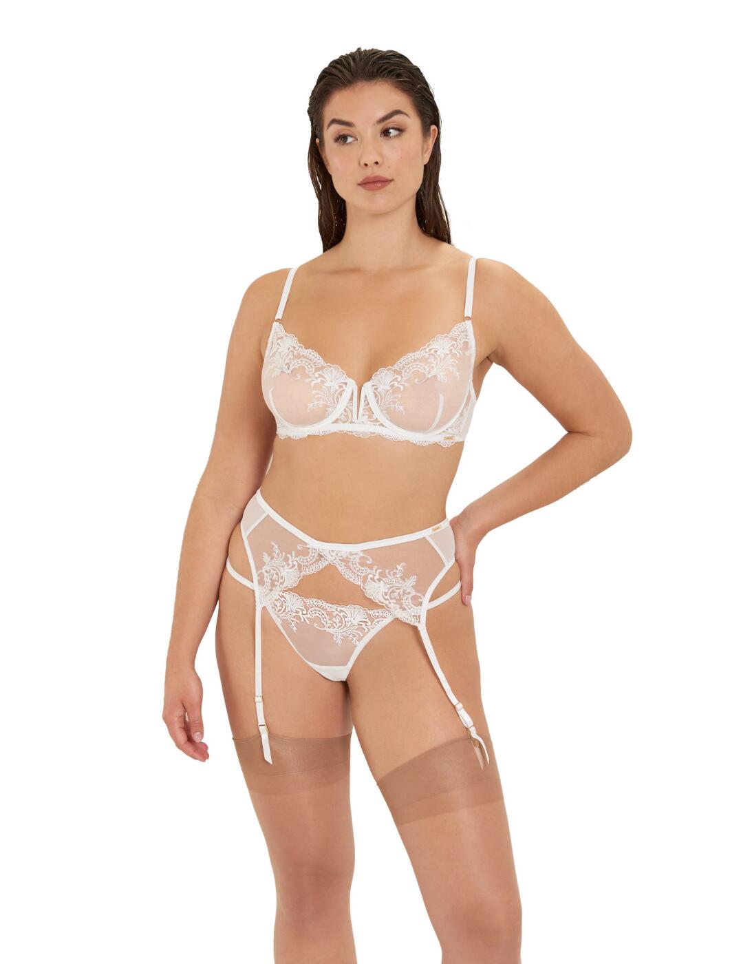 Bluebella Marseille Suspender Belt - White - L - 14