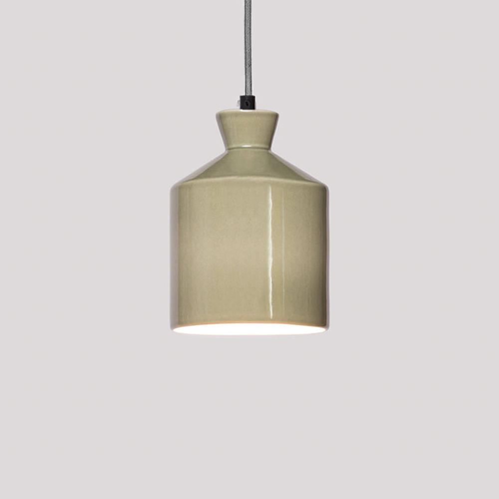 Patricia Lobo Bhuti Ceramic Pendant Short Olive Green Designer Pendant Lighting