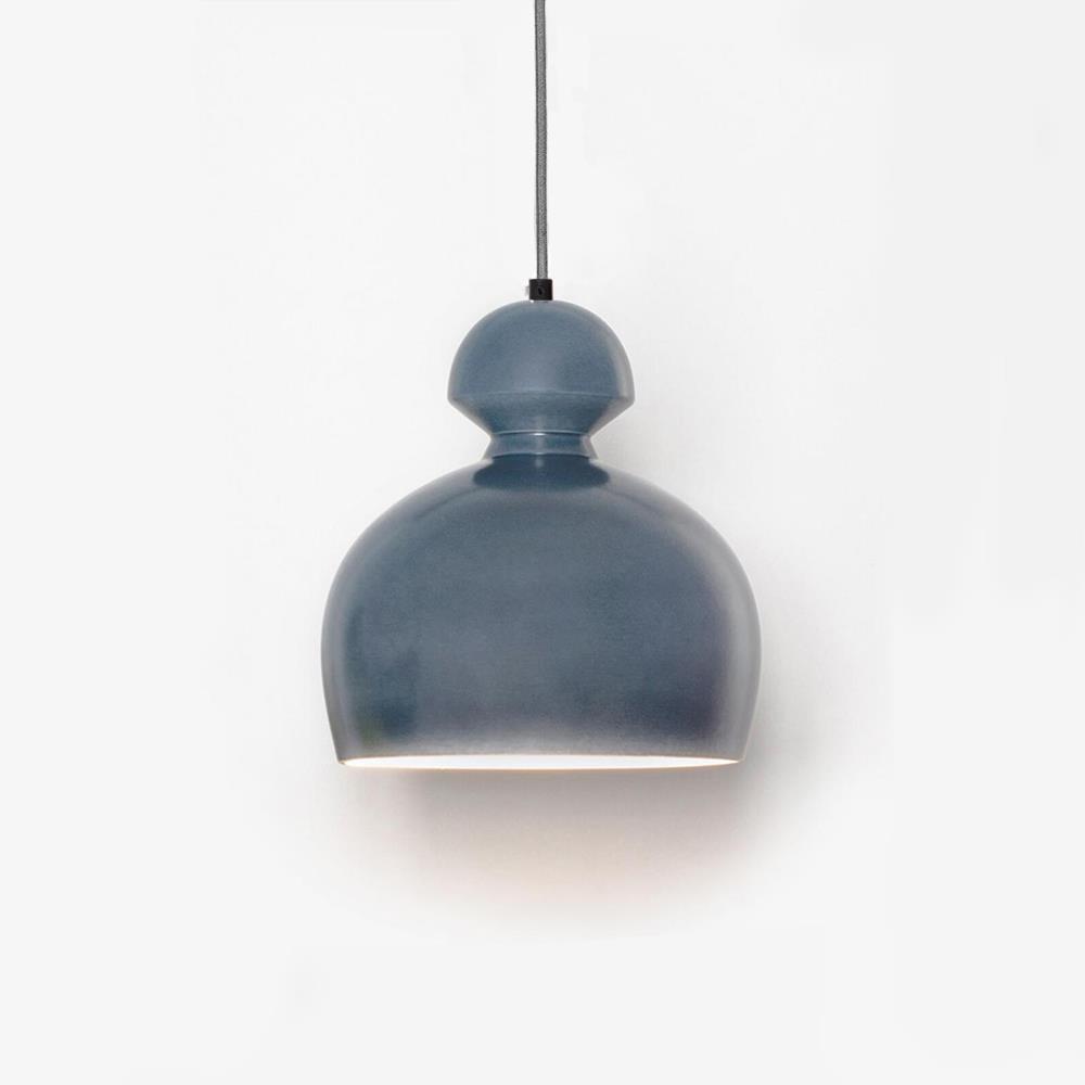 Patricia Lobo Mobo Ceramic Pendant Xl Blueberry Grey Designer Pendant Lighting