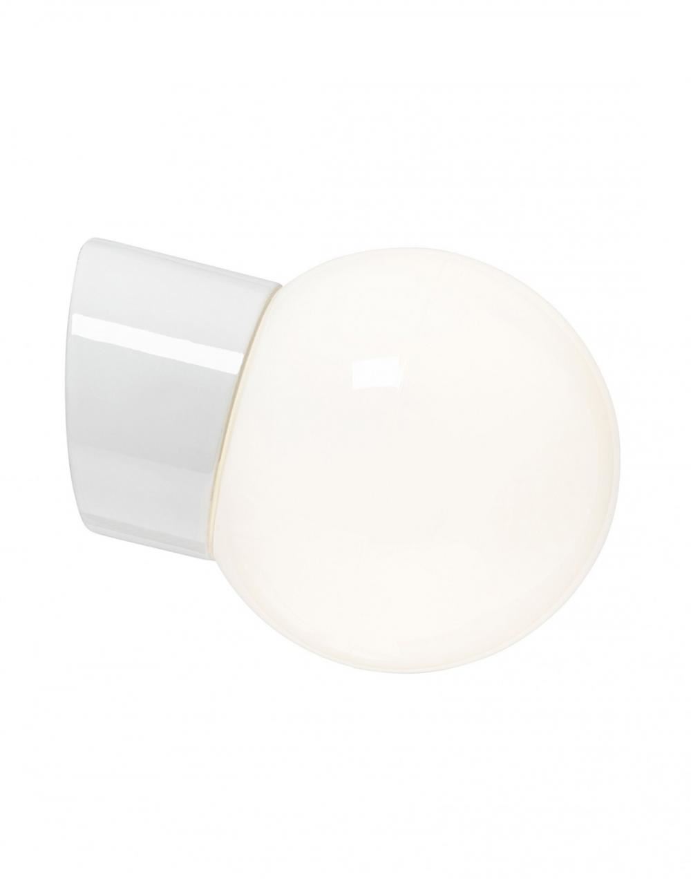 Classic Globe Ceramic Wall Light White