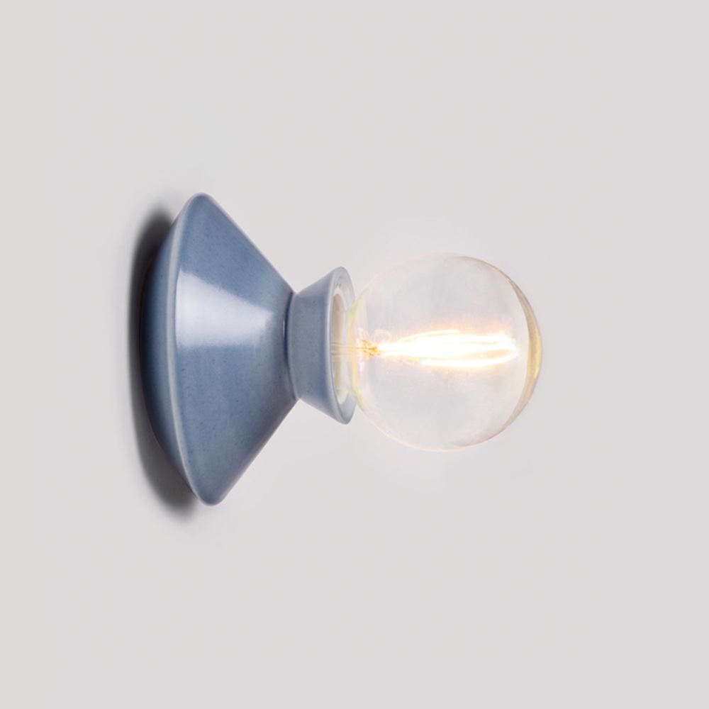 Foggy Ceramic Wall Light Denim Blue Hardwired