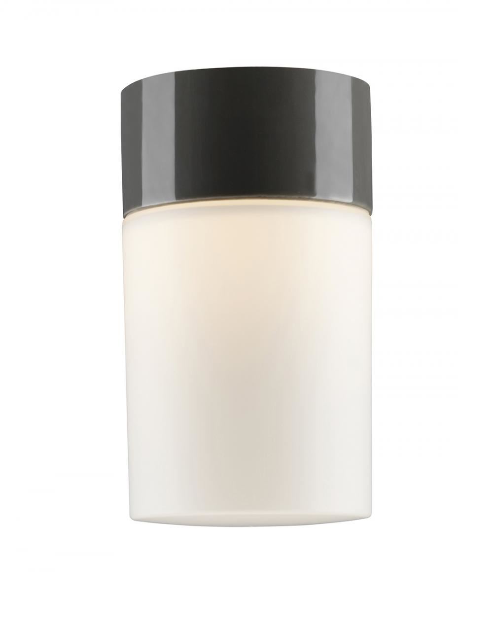 Opus 175 Ceiling Light White Opal Glass Grey E27