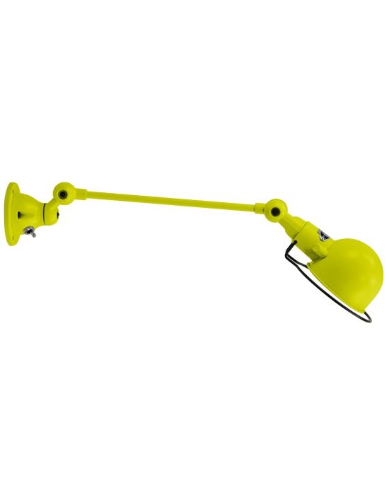 Jielde Signal One Arm Adjustable Wall Light Yellow Sulphur Matt Integral Switch On Wall Base