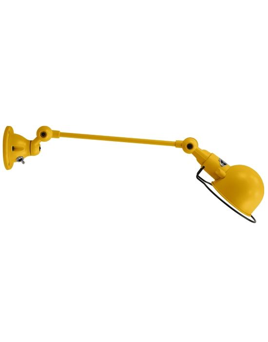 Jielde Signal One Arm Adjustable Wall Light Mustard Gloss Integral Switch On Wall Base