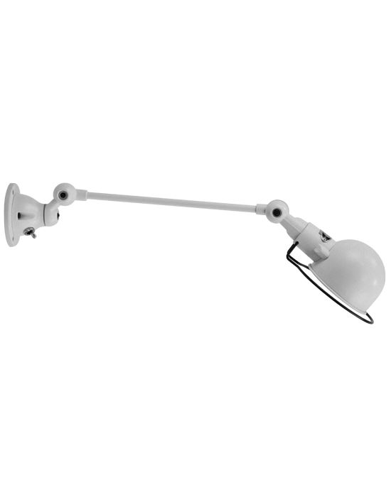 Jielde Signal One Arm Adjustable Wall Light Silver Grey Gloss Hard Wired No Switch