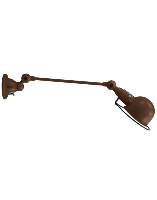 Jielde Signal One Arm Adjustable Wall Light Chocolate Gloss Integral Switch On Wall Base