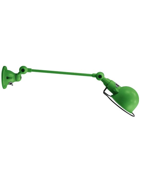 Jielde Signal One Arm Adjustable Wall Light Apple Green Gloss Integral Switch On Wall Base