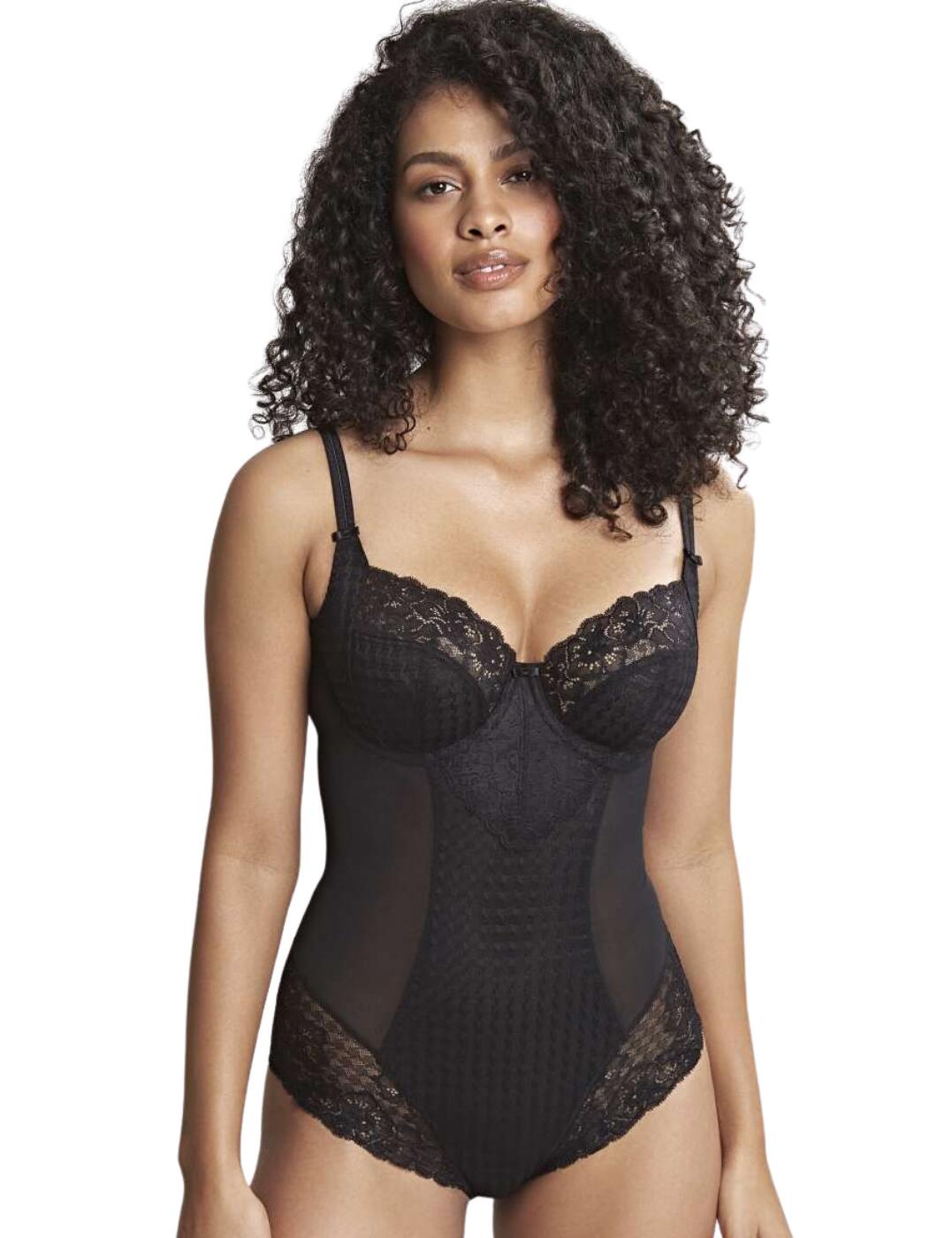 The Panache Envy Body would be a wonderful addition to your wardrobe, giving you the right amount of uplift, shape and control. This stunning body is designed with a dogtooth pattern on the front centre panel and on the cups, with elasticated mesh fabric around the body and the briefs. The body is underwired with fully adjustable straps and the brief section offers great rear coverageThe Panache Envy body fastens with poppers on the gusset and usual hook & eye fastening for the bra. 13811-21874-204359 7288  Body