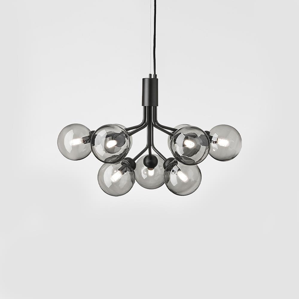 Apiales Chandelier Small Satin Black Smoked Black