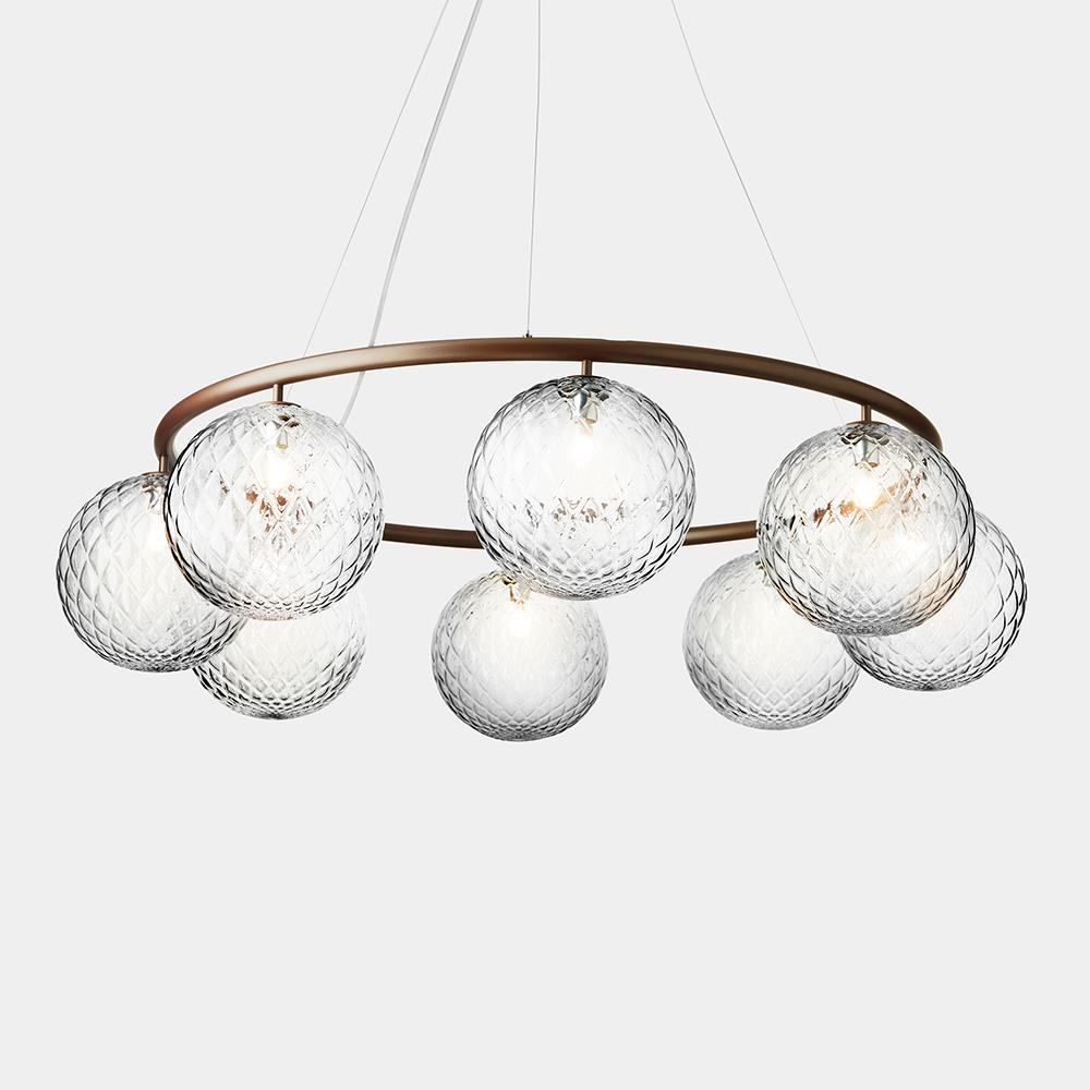 Miira Circular Chandelier Eight Dark Bronze Optic Clear