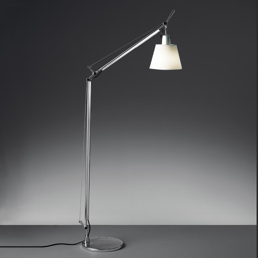 Tolomeo Basculante Reading Floor Lamp With Grey Satin Shade