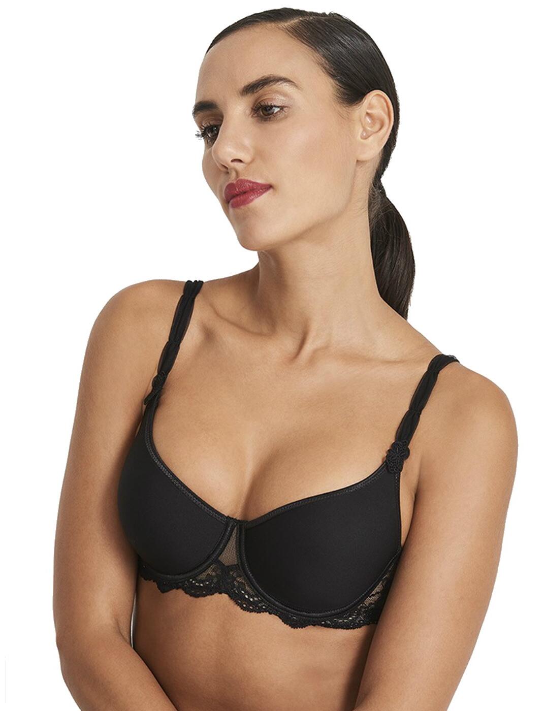Truly sensational! The gorgeous new A L'amour T-shirt bra by Aubade will have you looking and feeling your best no matter what! The supportive bra features comfortable underwiring along with moulded breathable cups for a fabulous shape and fit! The stunning bra also features adjustable straps, and fastens at the rear using a hook and eye closure for an individual fit that suits you! The bra is completed in beautiful decorative lace which runs along the edges and a stunning mesh centre! The bra can be paired up with available matching items to create a fabulous look!  Stunning, feminine design Moulded cups Breathable material Supportive underwiring Fabulous shape! Stunning decorative lace Adjustable straps Fastens using a hook and eye fastening Composition:- 92% Polyamide &pipe; 8% Elastane Listed in UK sizes  36040-66117-890382 DA09-2 Moulded Spacer Cup T-Shirt Bra