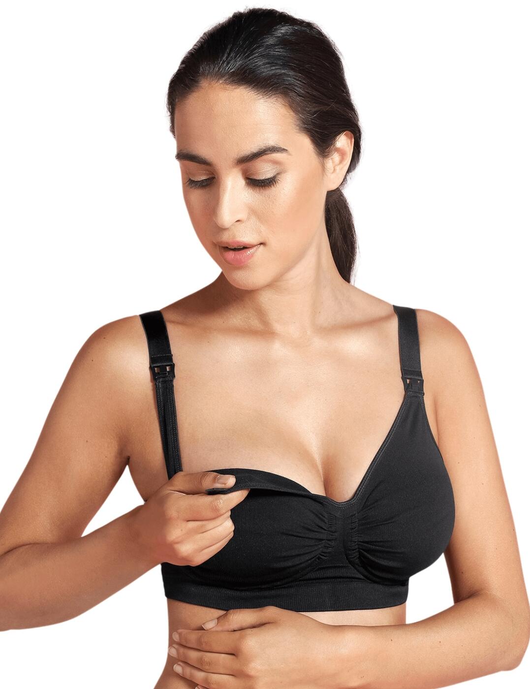Carriwell produces high-quality maternity lingerie and accessories for every mum-to-be's ever-growing needs! This nursing bra has an innovative Carri-Gel feature that offers a comfortable alternative to stiff underwiring. This premium bra is made from a soft yet supportive stretch fabric and includes a bra extender for the perfect fit for your changing body shape. The full cup exposure allows for maximum skin-to-skin contact when nursing.  Easy one-hand clasp Supportive Carri-gel design Includes hook and eye extender Stretch fabric Adjustable straps Non-wired and non-padded Country of origin: China Composition: 91% Polyamide &pipe; 9% Elastane Listed in UK sizes  52187-93964-1231512 3120 Nursing Bra with Carri-Gel