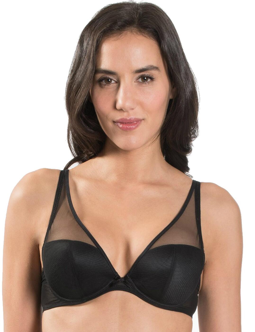 The gorgeous new Nudessence range by Aubade will have you feeling wonderful! This stunning triangle plunge bra is simple, yet amazingly stylish! The elegant bra features a beautiful plunging centre, which is complemented by a pretty bow between the cups. The bra features underwiring for everyday support and comfort! The bra also features moulded cups and adjustable straps for a comfortable and individual fit that suits you. The bra fastens at the rear using a hook and eye fastening. Fabulous matching co-ordinates are also available!  Stunning, feminine design Unique plunging centre Decorative accents Features supportive underwiring Comfortable moulded cups Adjustable straps Fastens at the rear using a hook and eye fastening Matching co-ordinates available! Composition:-Lining: 100% Polyamide Cup Lining: 100% Polyester Cup Tulle: 100% Polyester Tulle Front: 84% Polyamide &pipe; 16% Elastane Listed in UK sizes  36073-66180-891965 FM12 Triangle Plunge Bra