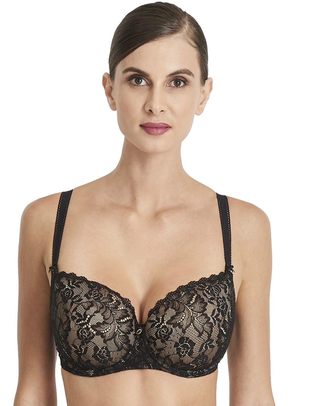 Introducing the new Rosessence range by Aubade! The fabulous new moulded half cup bra is one you definitely don't want to miss out on! The gorgeous moulded half cup bra is underwired for support and is manufactured and designed with elegance. The bra features half cups and is moulded for amazing shaping! The bra also features adjustable straps, allowing you to adjust the bra to your preferred fit! The bra is completed in beautiful floral embroidery and is finished with pretty bows and stunning golden decorative accents! It fastens at the rear using a hook and eye fastening and can be paired up with gorgeous matching items to create a truly sensual look!  Chic and feminine design Elegant floral embroidery Decorative accents Features adjustable straps Moulded cups Fastens at the rear with a hook and eye fastening Underwired for support Composition:- 92% Polyamide &pipe; 8% Elastane Listed in UK sizes  36082-66195-892374 HK04  Half Cup Bra