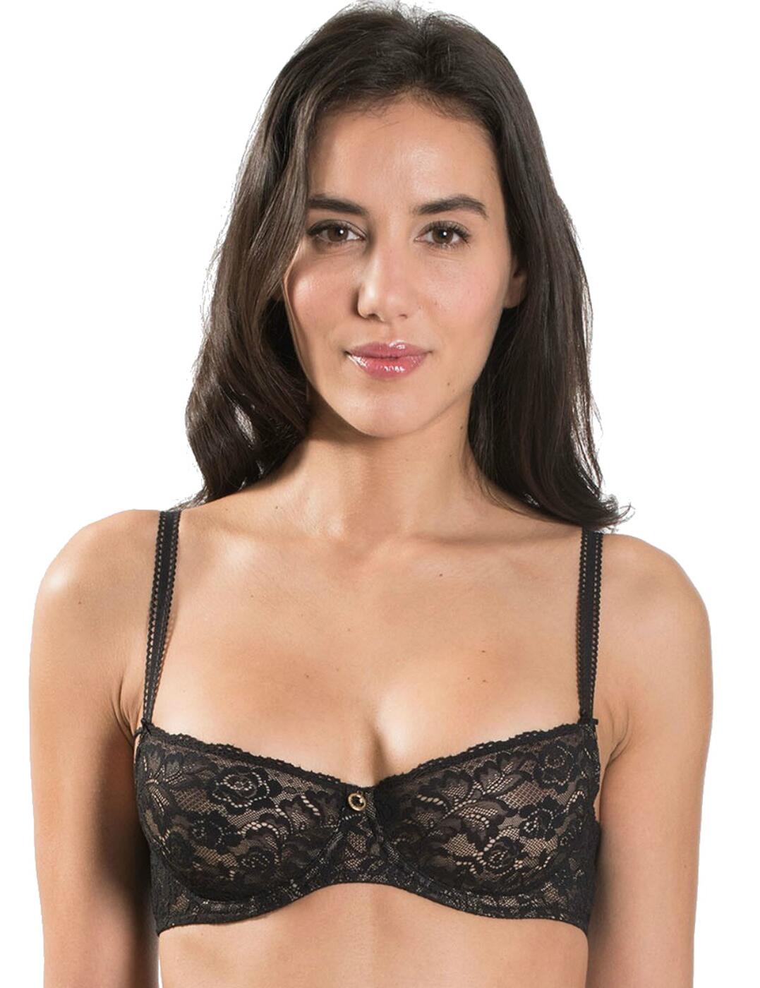 Renowned for high quality and innovative design, Aubade returns with the stunning new Rosessence range! Offering a comfortable fit, this contemporary bra is adorned in luscious embroidery and lace styling, enchanted with a touch of class! This bra is underwired to offer great support and uplift, yet it is non-padded for a natural look and feel. Although the cups are non-moulded, this bra embraces a popular half cup design, to show off cleavage and offer seriously sexy flair! Fastening at the back with hook and eye closure, this bra features adjustable straps to offer a unique and individual fit that can be adapted to suit your own body size and shape. Fabulous matching co-ordinates are also available to complete the perfect lingerie set!  Chic and sexy design Comfortable fit Contemporary embroidery styling Underwired cups Non-padded and non-moulded design Fastens at the back with hook and eye fastening Adjustable straps Composition:- 92% Polyamide &pipe; 8% Elastane Listed in UK sizes  33593-66205-892568 HK14 Half Cup Bra