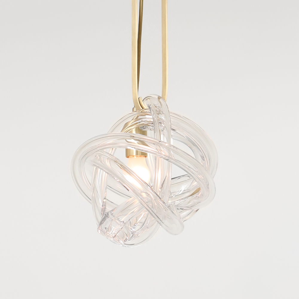 Sklo Wrap Pin Pendant Brushed Brass Transparent Clear Brassgold Designer Pendant Lighting