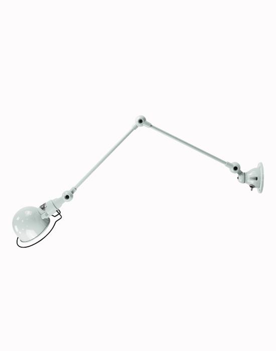 Jielde Signal Two Arm Adjustable Wall Light White Matt Plug Switch And Cable