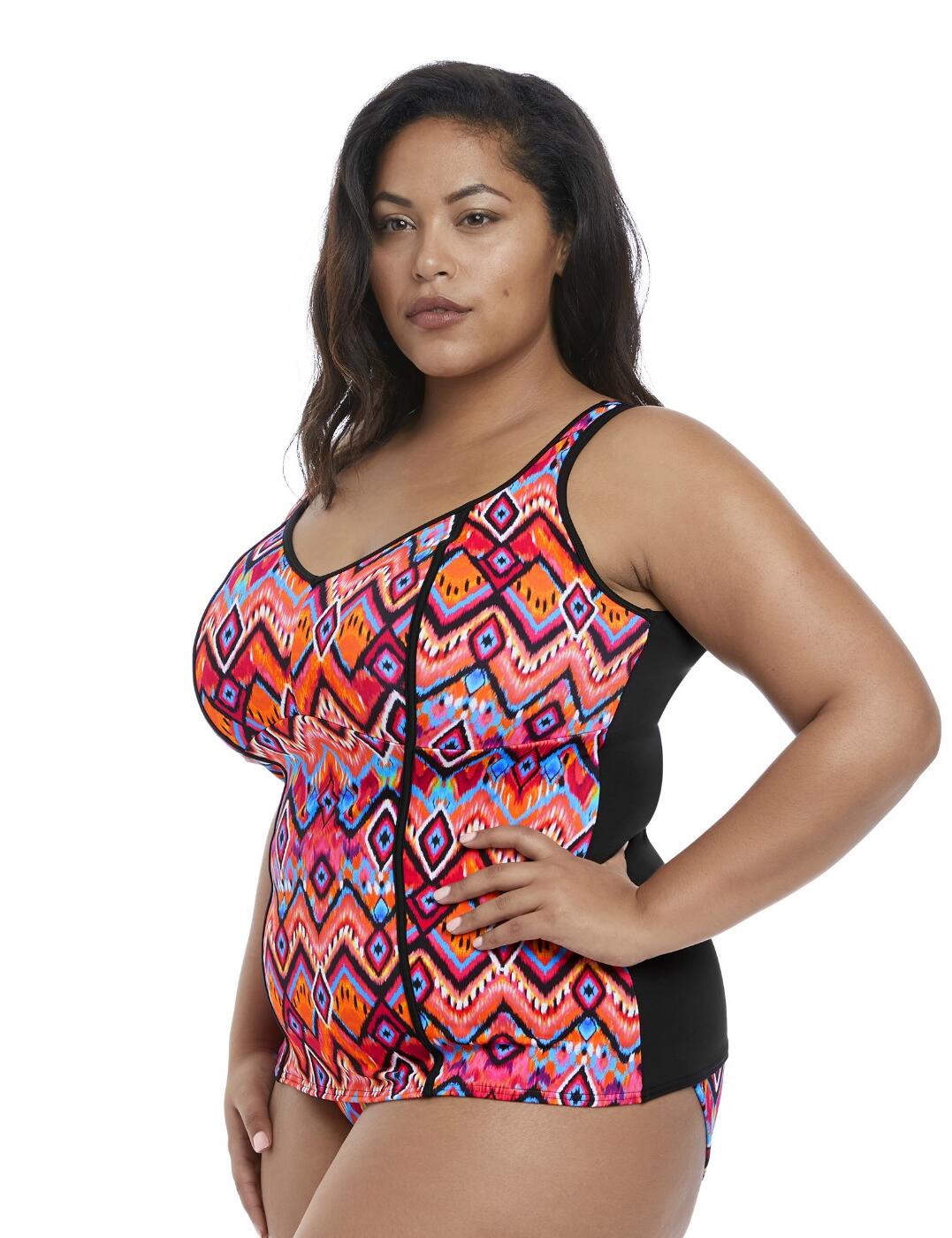 This stunning tankini top is completed in a gorgeous tribal pattern, and pairs up with matching items to complete the perfect swimwear collection! The tankini top features soft touch materials for a comfortable fit and a simple over the head design makes the tankini easy to wear. The tankini also offers a flattering shape.   Chic and feminine design Comfortable fit and feel Over the head design Stunning tribal print Flattering shape  Listed in UK sizes  37554-68793-931835 7571 Tankini Top