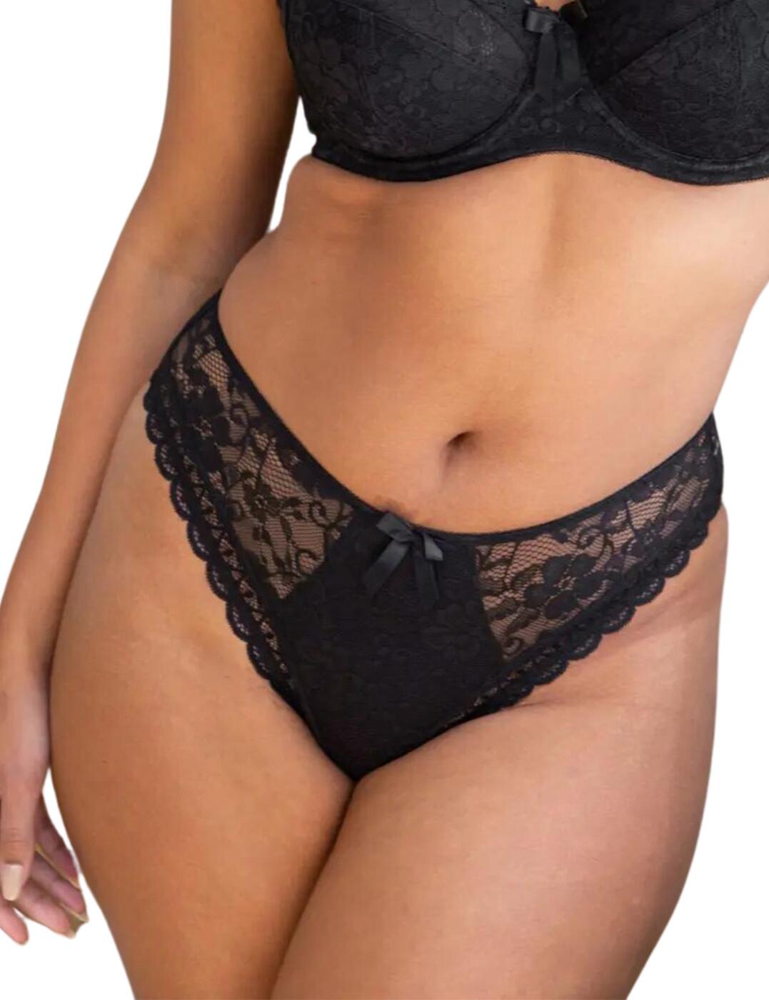 The Rebel collection by Pour Moi introduces a line of feminine pieces that will boost your mood and your confidence. This sensual high leg brief is perfect for seductive daily wear. Crafted from ultra-feminine semi-sheer lace that gives these briefs a flirty look. Soft scalloped edges ensure a flattering fit, gently contouring to your curves. An opaque rear preserves modesty while the cheeky cut flatters your curves.  Soft scalloped lace caresses your curves Opaque rear preserves modesty Cheeky rear coverage Country of origin: China Composition: 87% Polyamide &pipe; 13% Elastane Listed in UK sizes  55849-99358-1295809 84012 Brief