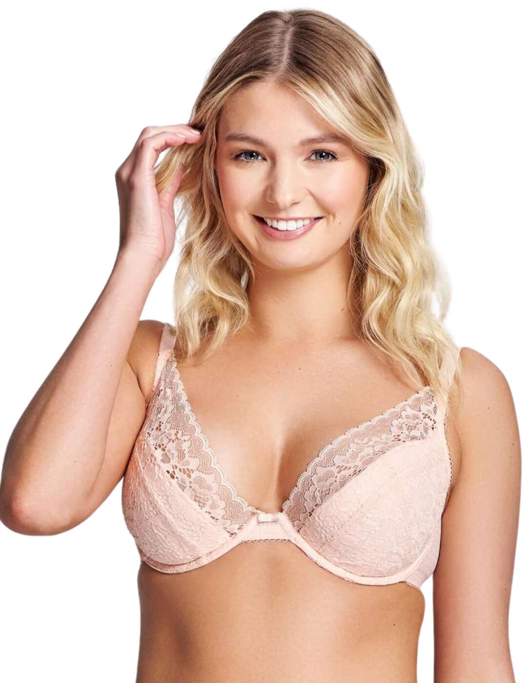 Look and feel fabulous with the gorgeous new Everly range from Cleo by Panache! This stunning bra is manufactured using soft handle materials. The bra features comfortable underwiring which is supportive, along side adjustable straps for an individual fit. Elegant embroidery covers the bra all over and non padded, full cups offer great coverage and a natural shape. A tempting plunging centre is also a feature of this bra, and the bra fastens at the back using a hook and eye fastening.  Elegant, feminine design Comfortable fit and feel Soft materials Stunning embroidery Gorgeous plunging centre Adjustable straps Non-Padded cups Full cup design Underwired for support Fastens with a hook and eye fastening Matching co-ordinates available! Composition: 48% Cotton &pipe; 43% Polyamide &pipe; 9% Elastane Listed in UK sizes  37636-76923-1446094 9836 Plunge Bra