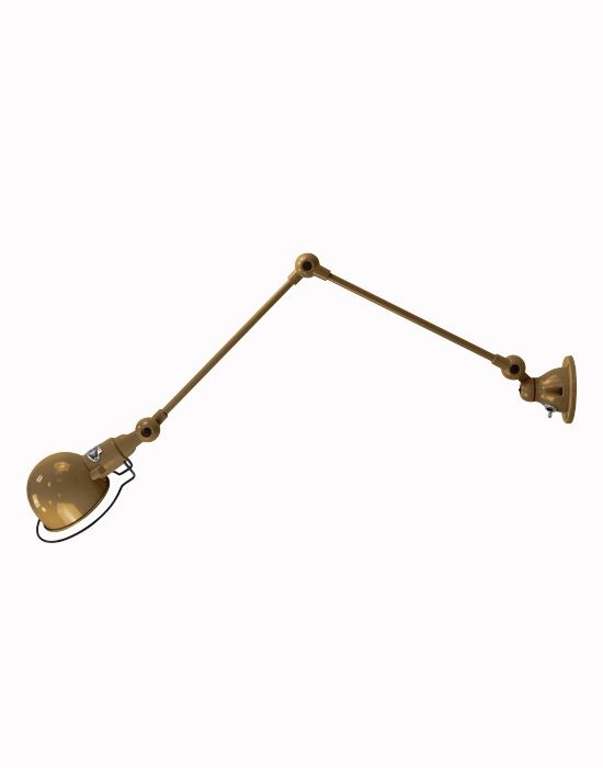 Jielde Signal Two Arm Adjustable Wall Light Pearl Gold Gloss Hard Wired No Switch