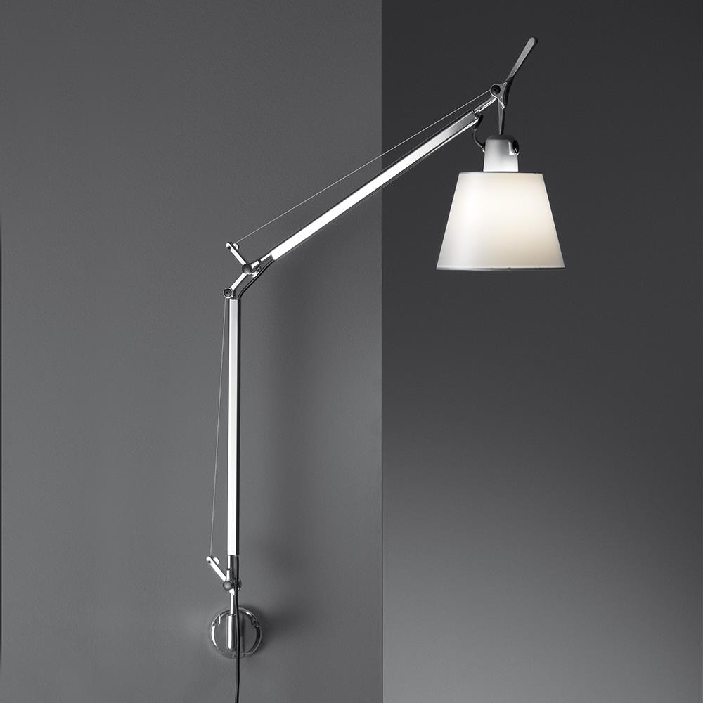 Tolomeo Basculante Wall Light Parchment Shade Wall Support Plug Switch Cable