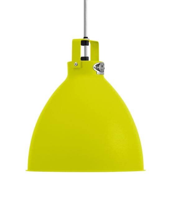 Medium Jielde Augustin Pendant Sulphur Yellow Gloss White Yellow Designer Pendant Lighting