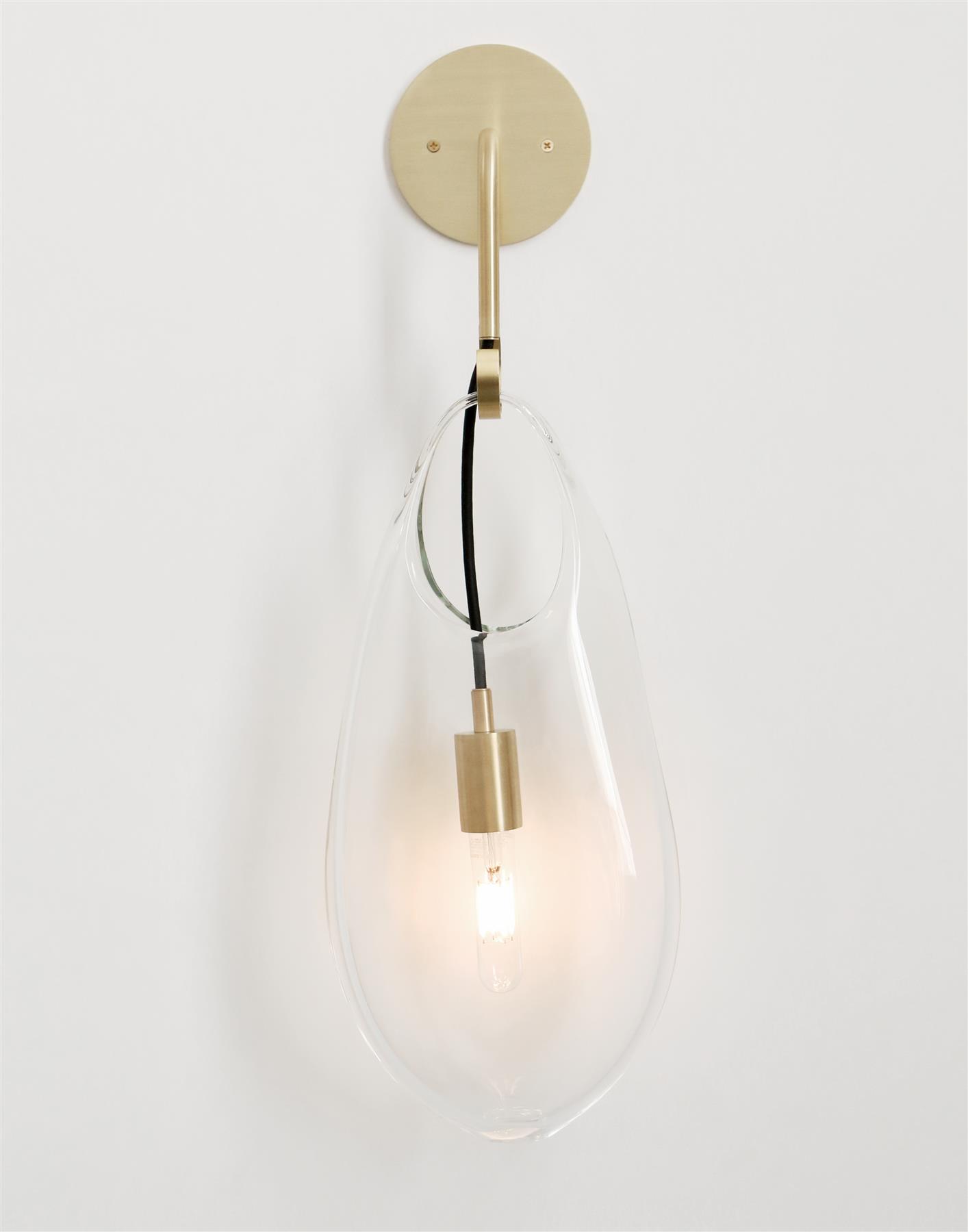 Hold 18 Wall Light Dark Oxidized Transparent Clear Gold