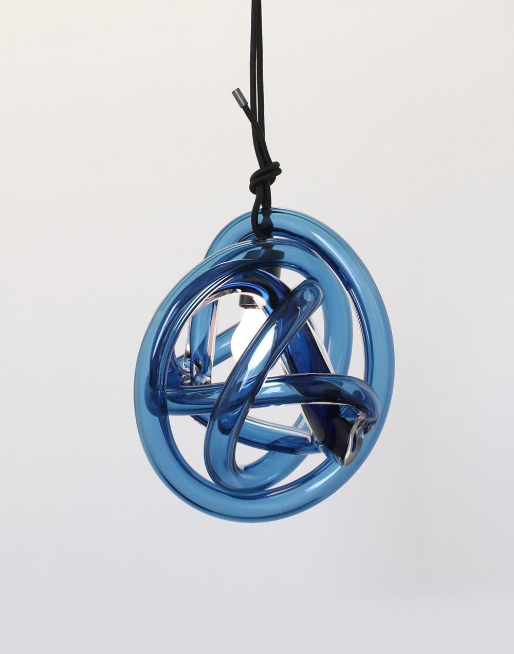 Sklo Wrap Pendant Dark Oxidized Transparent Steel Blue 30cm Clear Designer Pendant Lighting