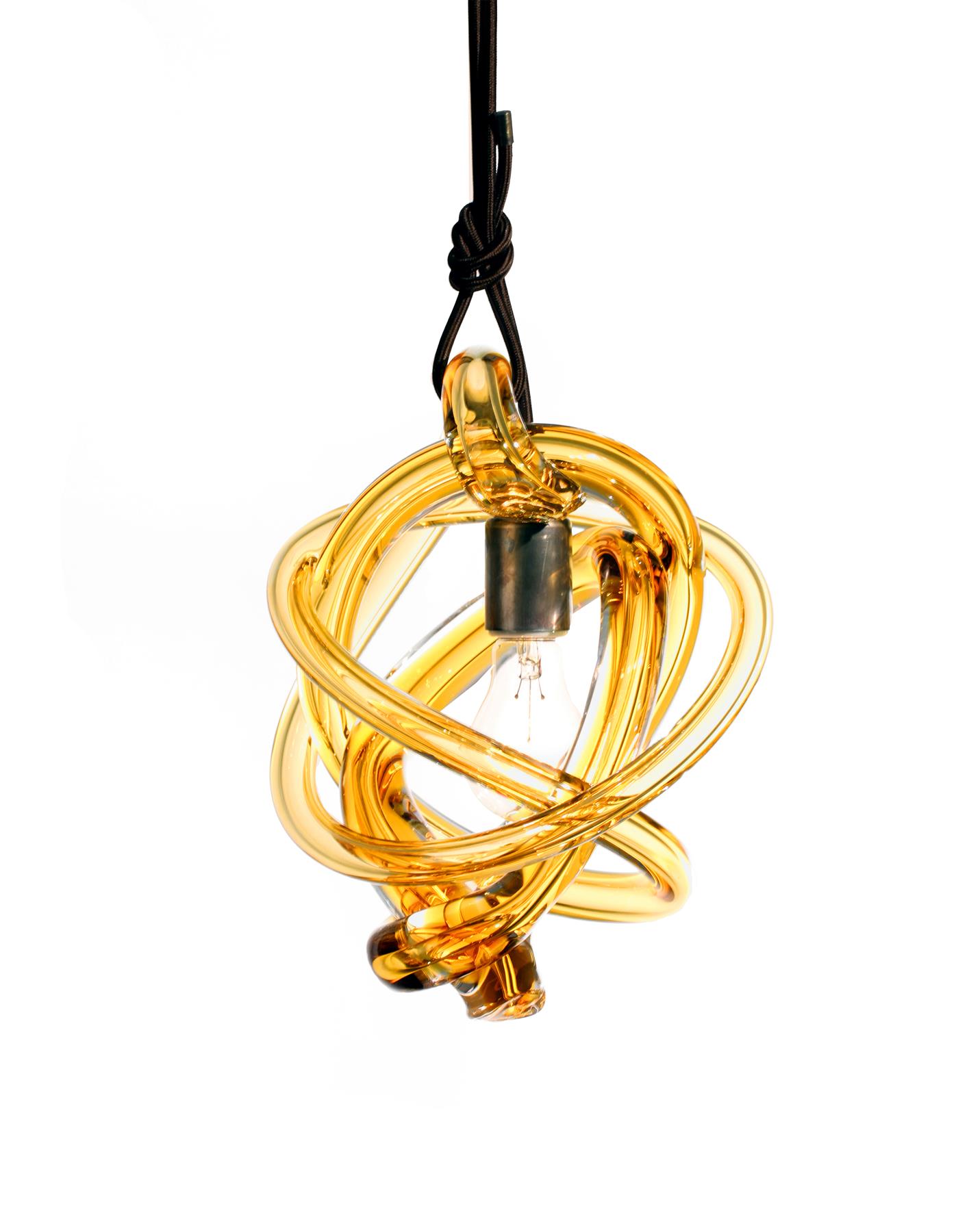 Sklo Wrap Pendant Dark Oxidized Transparent Amber 60cm Clear Designer Pendant Lighting