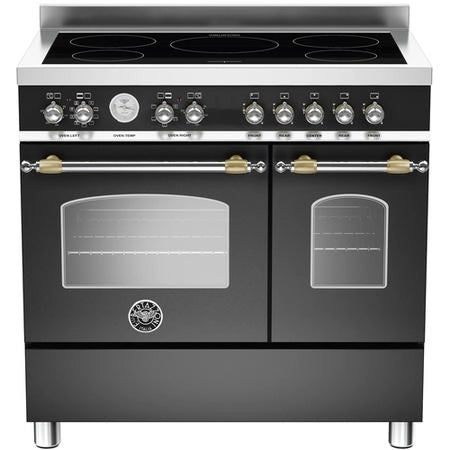 Bertazzoni Her905imfednet Heritage 90cm Range Cooker Twin Oven Induction Matt Black Exclusive Clearance Offer