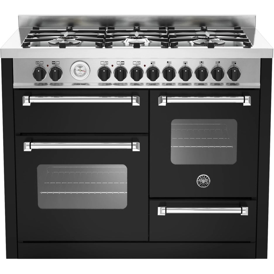 Bertazzoni Mas1106mfetnee Master 110cm Range Cooker Xg Oven Dual Fuel Matt Black Exclusive Clearance Offer