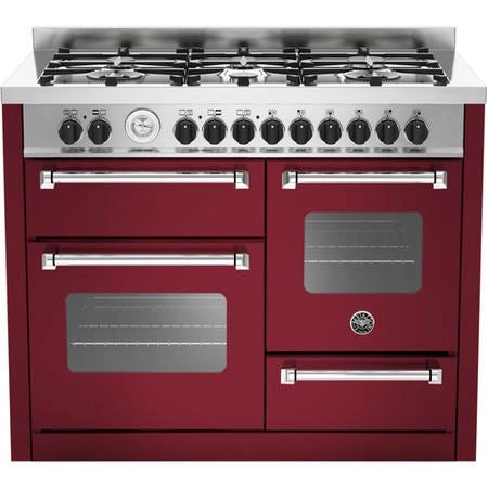 Bertazzoni Mas1106mfetvie 110cm Dual Fuel Range Cooker Matt Burgundy Exclusive Clearance Offer