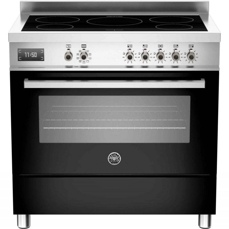 Bertazzoni Pro905imfesnet Professional 90cm Induction Range Cooker Gloss Black Exclusive Clearance Offer