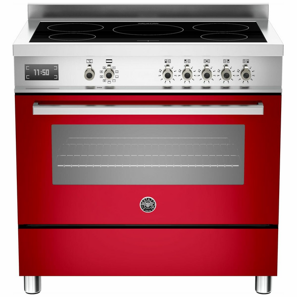 Bertazzoni Pro905imfesrot 90cm Induction Range Cooker Gloss Red Exclusive Clearance Offer