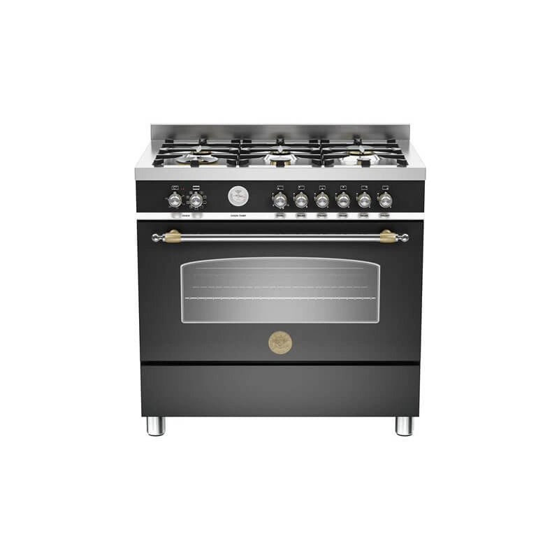 Bertazzoni Uk Limited Her906mfesnet Heritage 90cm Range Cooker Single Oven Dual Fuel Matt Black Exclusive Clearance Offer