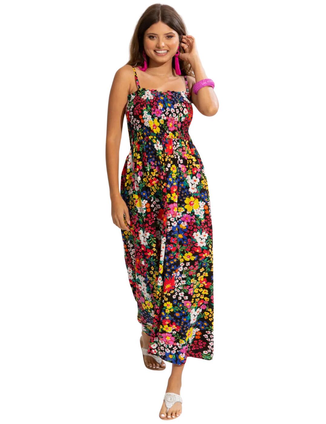 A stunning piece is introduced by Pour Moi to create the perfect holiday look for your next getaway. With its gorgeous shirred bandeau design and adjustable, removable shoulder straps, this dress offers a customisable fit that flatters every body shape. Prepare to be mesmerised by the feminine and beautiful pattern that adorns the entire garment. Not only is the Pour Moi maxi dress a fashion statement on its own, but it also serves as the perfect cover-up for your swimwear. And guess what? We have a special treat for you! The Pour Moi maxi dress comes with matching swimwear options, allowing you to create a coordinated and head-turning look.