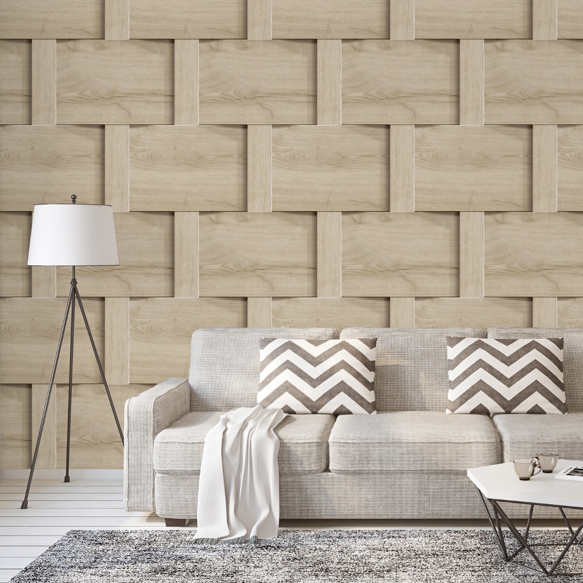 Debona Harrow Beige Wood Panel Effect Wallpaper Paste The Paper, Brown