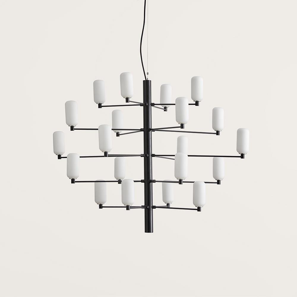 Gand Chandelier Matt Black Clear