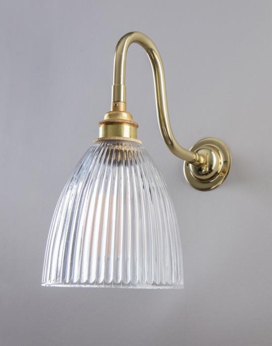 Old School Electric Elongated Prismatic Wall Light Swan Arm