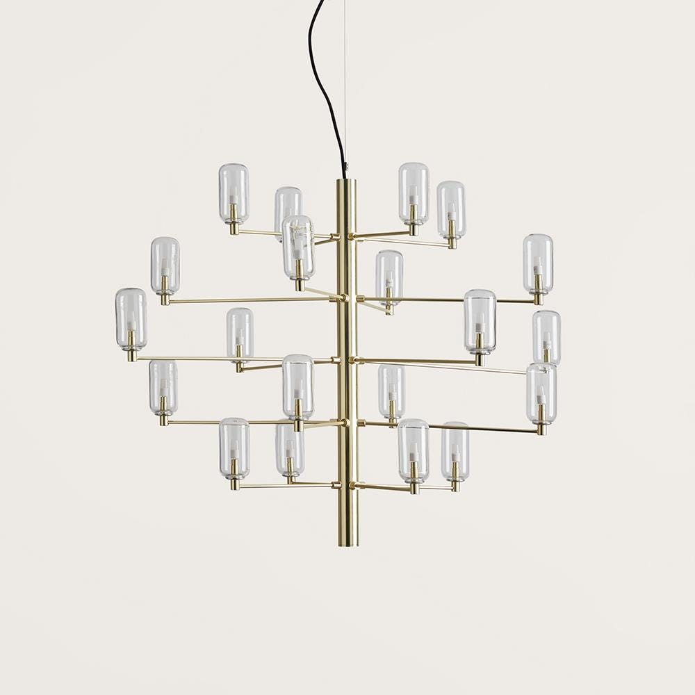 Gand Chandelier Matt Brass Clear