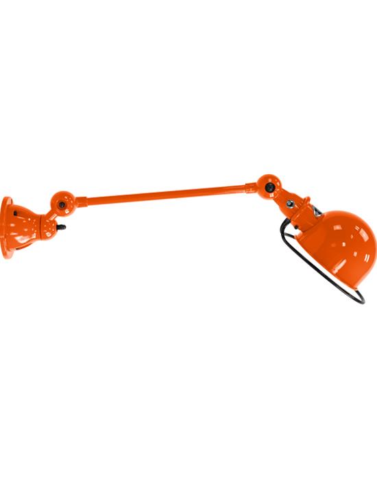 Jielde Loft One Arm Wall Light Orange Matt Integral Switch On Wall Base